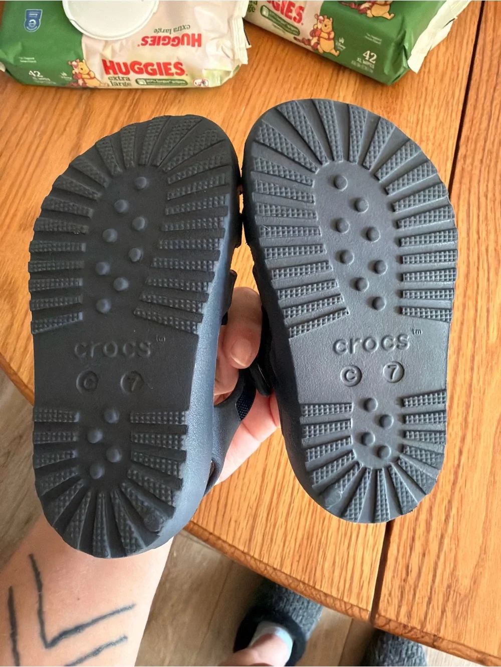 CROCS Kids' Navy Blue Closed-Toe Sandals